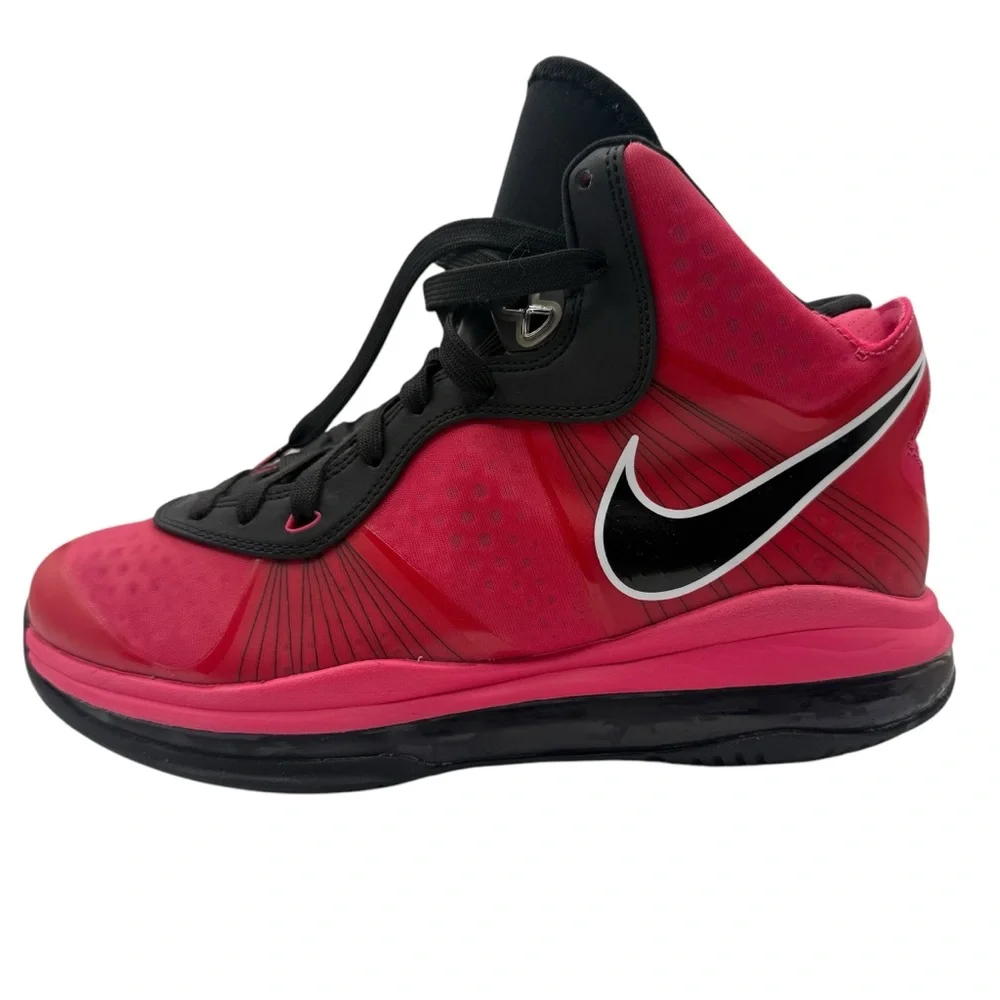 NIKE LEBRON 8 V2 Spark Solar Red Pink GS Size YOUTH 6.5